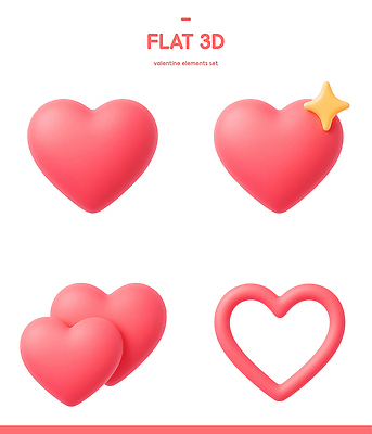 모양 PSD 아이콘 디자인 분홍색 발렌타인데이 사랑 그래픽 세트 3D아이콘 상자 3D 축제 하트 즐거움 스타일 벡터 감정 컬러 데이이벤트 디지털합성 파일형식