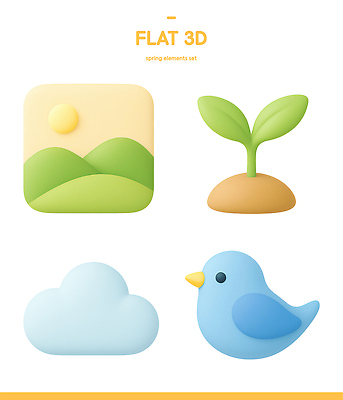 모양 PSD 식물 아이콘 디자인 컬러 자연 조류 그래픽 3D아이콘 태양 3D 환경 봄 플랫 그림 자연요소 동물 계절 디지털합성 생태계 파일형식