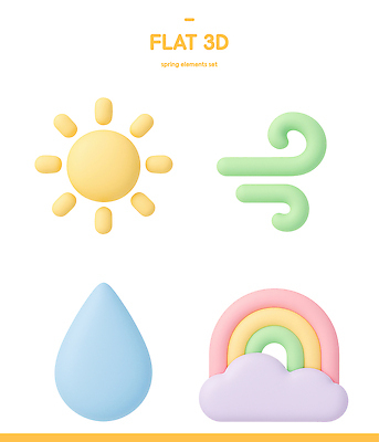 모양 PSD 아이콘 디자인 컬러 무지개 바람 그래픽 3D아이콘 태양 3D 봄 빗방울 그림 자연요소 계절 날씨 비_날씨 디지털합성 파일형식