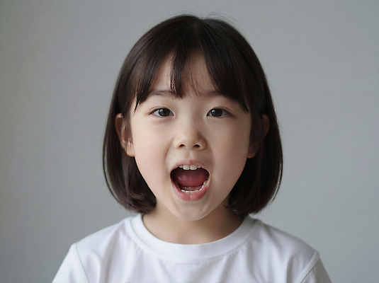 JPG 편집이미지 감정 얼굴 어린이 백그라운드 티셔츠 모션 놀이 표정 웃음 소리 입 집중 장면 순간 치아건강 의료성형뷰티 편집실사 AI인물포토 AI콘텐츠 컨셉 셔츠 건강 사람 신체부위 CG 파일형식 AI포토