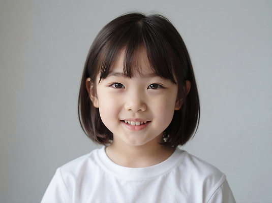 JPG 편집이미지 헤어스타일 어린이 백그라운드 티셔츠 실내 표정 웃음 머리 촬영 흰색 장면 초상화 치아건강 의료성형뷰티 해맑음 편집실사 AI인물포토 AI콘텐츠 컬러 셔츠 건강 사람 내부 신체부위 CG 그림 파일형식 AI포토