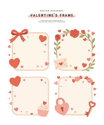 디자인 커플 컬러 일러스트 열쇠 프레임 자물쇠 발렌타인데이 사탕 사랑 장식 장미 자료 하트 컵케이크 편지 그림 심플 국내일러스트 AI파일 모양 꽃 감정 관계 데이이벤트 디저트 케이크 파일형식 벡터