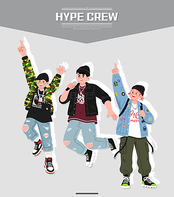 문화 음악 스포츠 일러스트 모션 협력 힙합 음악가 에너지 자유 무대 춤 그룹 즐거움 소통 스타일 스트리트패션 국내일러스트 AI파일 직업 패션 감정 컨셉 문화예술 파일형식 벡터