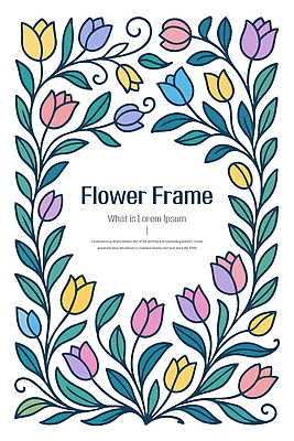 식물 디자인 꽃잎 꽃 예술 컬러 백그라운드 잎 패턴 일러스트 텍스트 자연 프레임 그래픽 장식 꽃프레임 창의성 국내일러스트 AI파일 무늬 생태계 파일형식 벡터