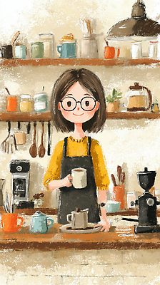 식기 음료 가구 생활용품 컨셉 주방용품 사람 라이프 신체부위 컵 상점 커피용품 파일형식 주방 커피 여자 선반 커피메이커 주전자 손 요리 물컵 귀여움 세면대 가정 레시피 취미 일상 JPG 일러스트 국내일러스트 카페