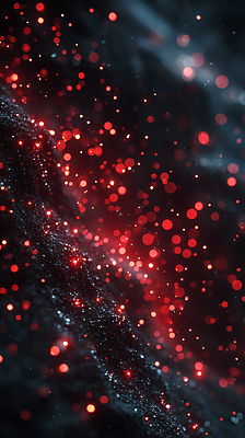 JPG 편집이미지 디자인 예술 백그라운드 추상 빨간색 빛 검은색 흐름 표현 점 화려 크기 물질 이미지편집 AI컴퓨터그래픽 AI콘텐츠 컬러 컨셉 무늬 파일형식