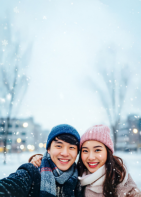 JPG 편집이미지 커플 행복 겨울 거리 사랑 웃음 야외 친구 스카프 도시 외출 의료성형뷰티 편집실사 AI인물포토 AI콘텐츠 계절 감정 관계 표정 목도리 CG 파일형식 AI포토