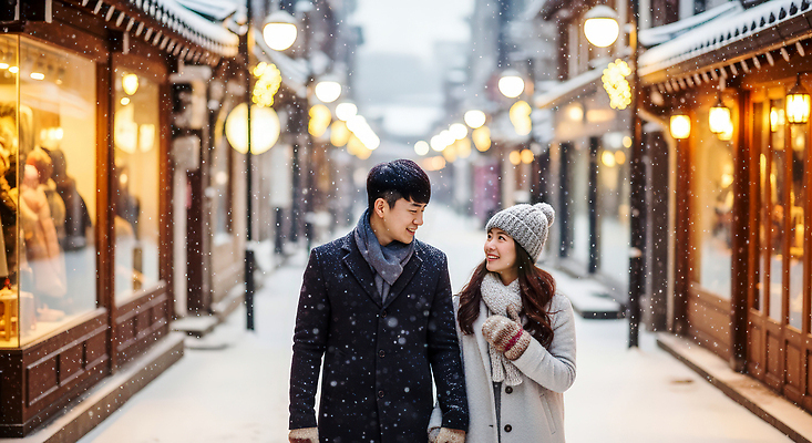 JPG 편집이미지 커플 행복 겨울 조명 거리 사랑 풍경 빛 걷기 상점 손잡기 산책 부산 뷰티풀 의료성형뷰티 편집실사 AI인물포토 AI콘텐츠 계절 감정 관계 모션 휴식 한국 CG 파일형식 AI포토