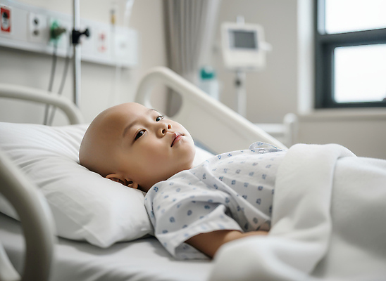 JPG 편집이미지 어린이 의학 가족 건강 병원 치료 고통 환자 간호사 의사 침대 병실 의료성형뷰티 편집실사 AI인물포토 AI콘텐츠 감정 가구 관계 사람 의료진 CG 파일형식 AI포토