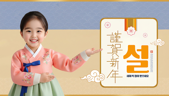 PSD 편집이미지 전통 명절 행복 문화 어린이 가족 근하신년 새해 기념 한국 소녀 설날 축하 인사 한복 의료성형뷰티 이미지편집 한국전통 여자 기념일 감정 아시아 컨셉 관계 사람 예절 전통의상 파일형식