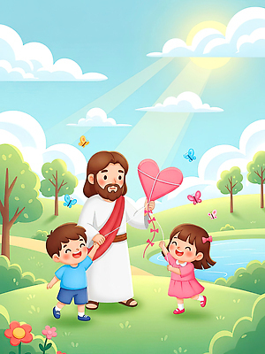 JPG 나무 꽃 기독교 종교 어린이 나비 일러스트 가족 자연 함께함 웃음 풍경 여름 친구 소풍 하트 예수 연 즐거움 국내일러스트 AI일러스트 AI콘텐츠 모양 식물 계절 감정 곤충 컨셉 관계 표정 사람 야외활동 놀이용품 신_종교 생태계 파일형식