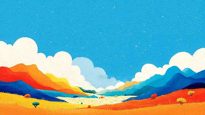 JPG 나무 응시 예술 컬러 일러스트 자연 하늘 날씨 산 밝음 풍경 초원 공간 시간 장면 멀리 조화 국내일러스트 AI일러스트 AI콘텐츠 식물 시선 생태계 파일형식