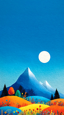 JPG 나무 식물 계절 꽃 컬러 겨울 일러스트 자연 하늘 생명 산 풍경 초원 일상 파란색 맑음 고요 달 흰색 대기 조화 국내일러스트 AI일러스트 AI콘텐츠 자연요소 날씨 라이프 생태계 파일형식