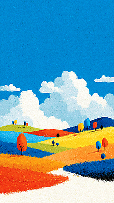 JPG 나무 식물 길 컬러 여행 일러스트 자연 하늘 산 거리 풍경 초원 일상 여름 환경 구경 방문 국내일러스트 AI일러스트 AI콘텐츠 계절 라이프 생태계 파일형식