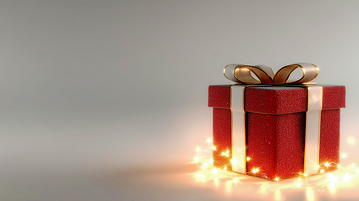 JPG 편집이미지 기념일 리본 크리스마스 포장 조명 바닥 선물 이벤트 장식 빨간색 빛 반짝임 상자 축하 생일 이미지편집 AI컴퓨터그래픽 AI콘텐츠 컬러 컨셉 모션 파일형식