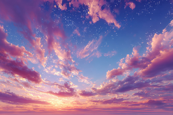 JPG 구름 편집이미지 컬러 자연 하늘 풍경 빛 태양 노을 일몰 변화 저녁 지평선 목격 뷰티풀 이미지편집 AI컴퓨터그래픽 AI콘텐츠 자연요소 컨셉 야간 생태계 파일형식