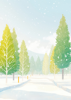 JPG 나무 계절 공원 길 겨울 일러스트 자연 하늘 산 거리 풍경 일상 초록색 노란색 산책 흰색 흐림 국내일러스트 AI일러스트 AI콘텐츠 식물 공공시설 컬러 날씨 휴식 라이프 생태계 파일형식