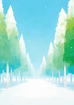 JPG 나무 길 겨울 일러스트 자연 하늘 휴식 풍경 초록색 빛 산책 공간 흰색 호흡 차가움 숲 겨울풍경 국내일러스트 AI일러스트 AI콘텐츠 식물 계절 컬러 컨셉 생태계 파일형식