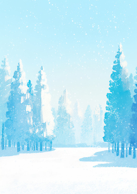 JPG 나무 겨울 일러스트 자연 하늘 날씨 산 풍경 빛 소리 추위 나뭇가지 눈송이 숲 조용 청명 경관 국내일러스트 AI일러스트 AI콘텐츠 식물 계절 눈_날씨 생태계 파일형식