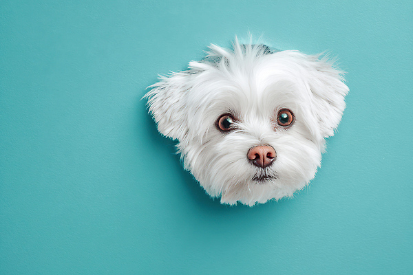 JPG 동물 편집이미지 백그라운드 털 파란색 반려동물 장난감 머리 귀여움 강아지 소형견 편집실사 AI컴퓨터그래픽 AI콘텐츠 컬러 컨셉 신체부위 개 CG 파일형식