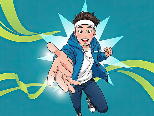 JPG 캐릭터 손 디자인 남자 스포츠 백그라운드 일러스트 모션 건강 웃음 운동복 청춘 달리기 운동 활발 에너지 기운 표현 국내일러스트 AI일러스트 AI콘텐츠 옷 컨셉 표정 사람 신체부위 파일형식