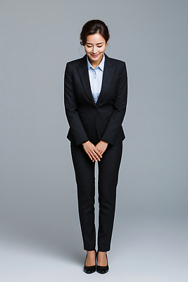 JPG 편집이미지 직업 옷 여자 회의 직장 무표정 표정 고개숙이기 웃음 정장 인사 비즈니스우먼 배열 성별 전문 의료성형뷰티 편집실사 AI인물포토 AI콘텐츠 감정 회사 비즈니스 숙이기 사람 예절 직장인 CG 파일형식 AI포토