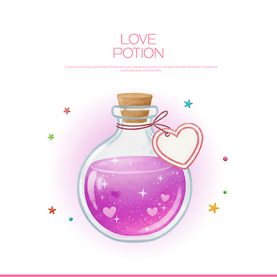 PSD 디자인 별 예술 상징 분홍색 컬러 일러스트 사랑 그래픽 장식 꼬리표 귀여움 꿈 하트 액체 신비 마법 물약 환상 국내일러스트 자연요소 모양 감정 컨셉 약 라벨 파일형식