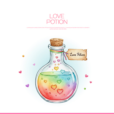PSD 디자인 예술 컬러 일러스트 유리병 사랑 장식 꿈 하트 이름 액체 화학 만들기 연애 소원 마법 물약 부적 국내일러스트 모양 감정 과학 모션 병_용기 약 파일형식