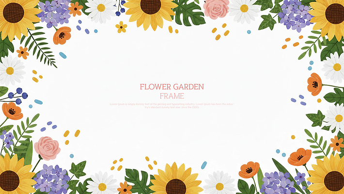 PSD 식물 디자인 꽃 컬러 백그라운드 일러스트 자연 생명 장식 여름 농장 장미 정원 봄 약초 민들레 테두리 꽃프레임 뷰티풀 국내일러스트 계절 농업 프레임 풀_식물 생태계 파일형식