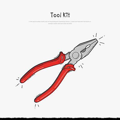 디자인 일러스트 재료 손잡이 기계 장비 전선 도구 공구 작업 작업실 부속품 수리 제조 공예 펜치 기본 조합 플라이어 국내일러스트 AI파일 취미 오브젝트 파일형식 벡터