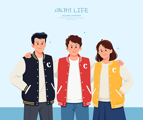 학생 라이프스타일 옷 교육 감정 대학생 컨셉 관계 표정 말하기 사람 라이프 파일형식 벡터 캠퍼스라이프 친구 단체복 모임 학교 세명 캐주얼 웃음 소통 청춘 모션 대화 취미 즐거움 친목 모던 소셜 일상 AI파일 일러스트 국내일러스트 대학생라이프 신입생