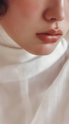 JPG 편집이미지 옷 여자 얼굴 조명 미소 사람 근접촬영 촬영 흰색 피부 목 의료성형뷰티 편집실사 AI인물포토 AI콘텐츠 뷰포인트 컬러 표정 신체부위 CG 파일형식 AI포토