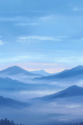 JPG 컬러 겨울 일러스트 자연 산 풍경 여름 문 고요 새벽 안개 시간 지평선 지역 일과 위도 풍경화 수평선 산맥 국내일러스트 AI일러스트 AI콘텐츠 자연요소 계절 날씨 그림 생태계 파일형식