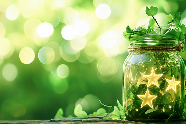 JPG 식물 편집이미지 별 자연 유리병 조명 창조 장식 초록색 빛 환경 성장 분위기 오브젝트 흐림 가벼움 이미지편집 AI컴퓨터그래픽 AI콘텐츠 자연요소 컬러 컨셉 병_용기 날씨 무게 생태계 파일형식