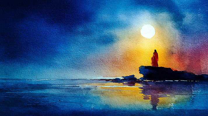 JPG 물결 바다 컬러 일러스트 자연 하늘 풍경 해변 물 태양 반사 어둠 고요 일몰 산책 예수 저녁 그림 조용 풍랑 수평선 국내일러스트 AI일러스트 AI콘텐츠 자연요소 파도 휴식 노을 신_종교 야간 생태계 파일형식