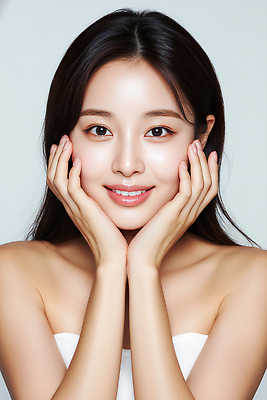 JPG 편집이미지 손 여자 얼굴 스튜디오 표정 밝음 미소 뷰티 카메라 관찰 편안함 뷰티풀 주목 의료성형뷰티 편집실사 AI인물포토 AI콘텐츠 모션 사람 신체부위 전자제품 감각 CG 파일형식 AI포토