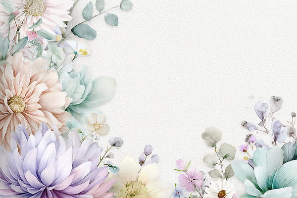 JPG 식물 꽃 분홍색 컬러 백그라운드 잎 일러스트 자연 수채화 장식 연두색 파란색 갈색 보라색 물감 회색 흰색 꽃집 그림 국내일러스트 AI일러스트 AI콘텐츠 초록색 상점 미술도구 생태계 파일형식