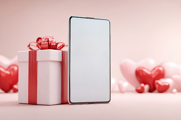 JPG 편집이미지 기념일 리본 분홍색 백그라운드 선물 사랑 이벤트 장식 스마트폰 핸드폰 상자 하트 축하 목업 이미지편집 AI컴퓨터그래픽 AI콘텐츠 모양 감정 컬러 컨셉 전자제품 스마트기기 파일형식