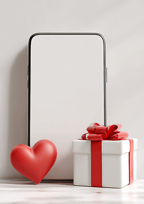 JPG 편집이미지 디자인 기념일 리본 백그라운드 선물 사랑 선물상자 스마트폰 상자 스크린 하트 편지 오브젝트 장면 목업 이미지편집 AI컴퓨터그래픽 AI콘텐츠 모양 감정 이벤트 핸드폰 스마트기기 파일형식