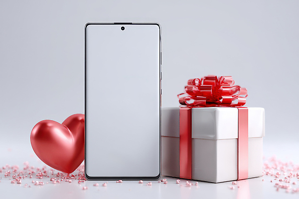 JPG 편집이미지 디자인 기념일 리본 백그라운드 설계 선물 장식 스마트폰 상자 사각형 회색 하트 생일 부드러움 대칭 목업 이미지편집 AI컴퓨터그래픽 AI콘텐츠 모양 도형 컬러 컨셉 이벤트 핸드폰 스마트기기 감각 파일형식