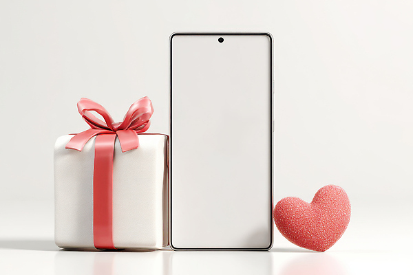 JPG 편집이미지 기념일 리본 포장 선물 사랑 이벤트 장식 스마트폰 하트 축하 생일 중앙 오른쪽 왼쪽 목업 이미지편집 AI컴퓨터그래픽 AI콘텐츠 모양 감정 컨셉 핸드폰 스마트기기 방향 파일형식