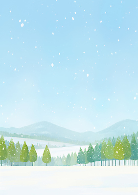 JPG 나무 겨울 일러스트 자연 하늘 바람 나뭇잎 산 따뜻함 풍경 흰색 눈송이 차가움 숲 멀리 기온 평야 국내일러스트 AI일러스트 AI콘텐츠 자연요소 식물 계절 컬러 잎 날씨 눈_날씨 생태계 파일형식