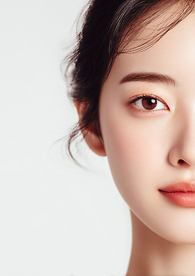 JPG 편집이미지 여자 얼굴 백그라운드 조명 표정 미소 사람 화장 뷰티 피부 의료성형뷰티 편집실사 AI인물포토 AI콘텐츠 신체부위 CG 파일형식 AI포토