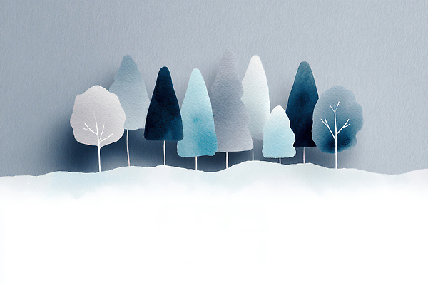 JPG 모양 나무 디자인 줄기 컬러 백그라운드 겨울 일러스트 자연 나뭇잎 수채화 공간 회색 차가움 숲 그림 장면 조화 국내일러스트 AI일러스트 AI콘텐츠 식물 계절 잎 생태계 파일형식