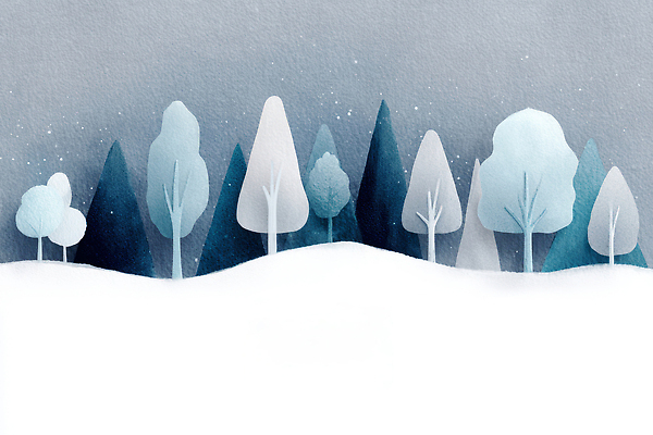 JPG 모양 나무 식물 컬러 겨울 일러스트 자연 하늘 산 풍경 야외 파란색 환경 흰색 차가움 숲속 숲 흐림 국내일러스트 AI일러스트 AI콘텐츠 계절 날씨 생태계 파일형식