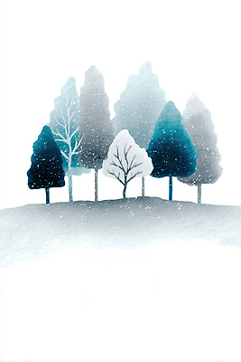 JPG 나무 겨울 일러스트 자연 하늘 풍경 물감 흰색 나뭇가지 차가움 숲 땅 덮기 천연 겨울풍경 국내일러스트 AI일러스트 AI콘텐츠 식물 계절 컬러 모션 미술도구 생태계 파일형식