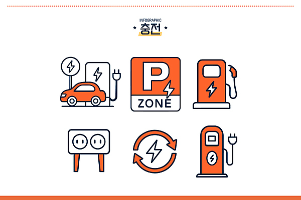 일러스트 자동차 환경 인포그래픽 에너지 전기에너지 주차 충전 방전 재생에너지 전기자동차 충전소 국내일러스트 AI파일 육상교통 파일형식 벡터