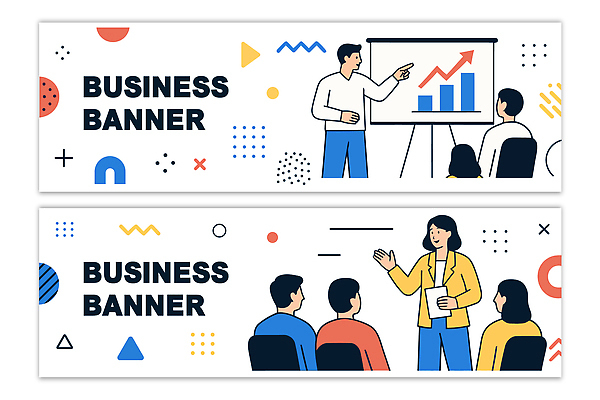 템플릿 배너템플릿 여자 교육 남자 비즈니스 회의 그래프 협력 직장 정보 발표 군중 프레젠테이션 전략 소통 서류판 배너세트 AI파일 배너 컨셉 회사 사람 세트 사무용품 파일형식 벡터