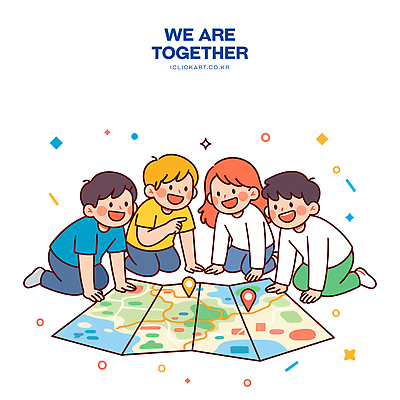 어린이 여행 상의 지도 일러스트 모션 놀이 협력 함께함 대화 공간 모임 탐험 연령 즐거움 쉬는시간 의견 어울림 동심 국내일러스트 AI파일 옷 감정 컨셉 휴식 말하기 사람 파일형식 벡터