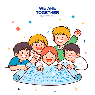 어린이 지도 일러스트 모션 놀이 탁자 협력 함께함 웃음 친구 모임 그룹 계획 동료 즐거움 드로잉 소통 창의성 상호작용 국내일러스트 AI파일 감정 가구 컨셉 관계 표정 미술 사람 파일형식 벡터